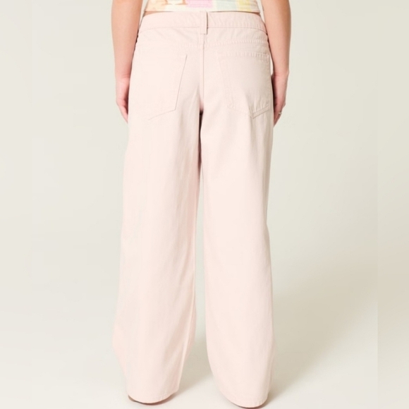 NWT Hollister Light Pink Low Rise Super Baggy Wide Leg Jeans size 6R / 28 Waist - Picture 12 of 12